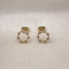 Arete Dormilona 02.213.0777 Oro Laminado, con Blanca Zirconia Cubica, Pulido, Tono Dorado