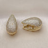 Argolla Huggie 02.283.0165.18 Oro Laminado, Diseño de Gota, con Zirconia Cubica Blanca, Pulido, Tono Dorado