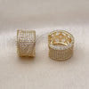 Argolla Huggie 02.283.0167.20 Oro Laminado, Diseño de Trébol de Cuatro Hojas, con Zirconia Cubica Blanca, Pulido, Tono Dorado