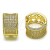 Argolla Huggie 02.283.0167.20 Oro Laminado, Diseño de Trébol de Cuatro Hojas, con Zirconia Cubica Blanca, Pulido, Tono Dorado