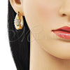 Argolla Huggie 02.283.0190.22 Oro Laminado, Diseño de Baguette, con Blanca Zirconia Cubica, Pulido, Tono Dorado