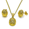 Juego de Arete y Dije de Adulto 10.342.0211 Oro Laminado, Pulido, Tono Dorado