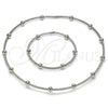 Collar y Pulsera 06.421.0001.1 Rodio Laminado, Diseño de Bola, con Zirconia Cubica Blanca, Pulido, Rodinado