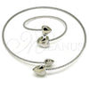 Collar y Pulsera 06.421.0003.1 Rodio Laminado, Diseño de Corazón, con Zirconia Cubica Blanca, Pulido, Rodinado