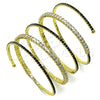 Aro Individual 07.421.0005 Oro Laminado, Diseño de Baguette, con Negro and Blanca Zirconia Cubica, Pulido, Tono Dorado (50 MM Thickness, One size fits all)