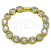 Pulsera Tennis 03.424.0004.07 Oro Laminado, con Blanca Zirconia Cubica, Pulido, Tono Dorado (09 MM Thickness, 7 Inches Length)