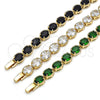 Pulsera Tennis 03.424.0004.07 Oro Laminado, con Blanca Zirconia Cubica, Pulido, Tono Dorado (09 MM Thickness, 7 Inches Length)