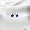 Arete Dormilona 02.392.0038 Plata Rodinada, con Zirconia Cubica Zafiro Azul, Pulido, Tono Plateado