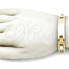 Pulsera Solida 03.114.0225.3.08 Acero Inoxidable, Pulido, Tono Dorado (12 MM Thickness, 8 Inches Length)
