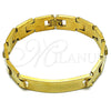 Pulsera Solida 03.114.0225.3.08 Acero Inoxidable, Pulido, Tono Dorado (12 MM Thickness, 8 Inches Length)