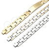 Pulsera Solida 03.114.0225.4.08 Acero Inoxidable, Pulido, Dos Tonos (12 MM Thickness, 8 Inches Length)