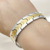 Pulsera Solida 03.114.0221.4.09 Acero Inoxidable, Pulido, Dos Tonos (16 MM Thickness, 9 Inches Length)
