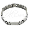 Pulsera Solida 03.114.0345.1.08 Acero Inoxidable, Pulido, Tono Plateado (12 MM Thickness, 8 Inches Length)