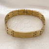 Pulsera Solida 03.114.0274.4.09 Acero Inoxidable, Pulido, Tono Dorado (14 MM Thickness, 9 Inches Length)