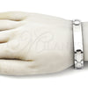Pulsera Solida 03.114.0247.2.08 Acero Inoxidable, Pulido, Tono Plateado (12 MM Thickness, 9 Inches Length)