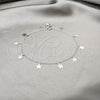 Tobillera de Dije 03.409.0073.10 Plata Rodinada, Diseño de Flor, Pulido, Tono Plateado (Grosor 01 MM, 10 Pulgadas de Largo)