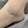 Tobillera de Dije 03.409.0088.10 Plata Rodinada, Diseño de Sol, Pulido, Tono Plateado (Grosor 01 MM, 10 Pulgadas de Largo)