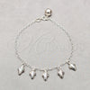 Pulsera de Dije 03.409.0100.08 Plata Rodinada, Diseño de Uva, Pulido, Tono Plateado (Grosor 01 MM, 8 Pulgadas de Largo)
