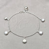 Pulsera de Dije 03.409.0104.08 Plata Rodinada, Diseño de Concha, Pulido, Tono Plateado (Grosor 01 MM, 8 Pulgadas de Largo)