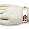 Pulsera Solida 03.114.0355.3.08 Acero Inoxidable, Pulido, Tono Dorado (15 MM Thickness, 8 Inches Length)