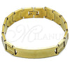 Pulsera Solida 03.114.0355.3.08 Acero Inoxidable, Pulido, Tono Dorado (15 MM Thickness, 8 Inches Length)