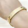 Pulsera Solida 03.114.0238.2.09 Acero Inoxidable, Pulido, Tono Dorado (13 MM Thickness, 9 Inches Length)