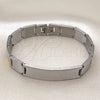 Pulsera Solida 03.114.0242.2.08 Acero Inoxidable, Pulido, Dos Tonos (12 MM Thickness, 9 Inches Length)