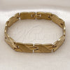 Pulsera Solida 5.246.005.1.08 Oro Laminado, Diseño de Besos y Abrazos, Pulido, Tono Dorado (12 MM Thickness, 9 Inches Length)