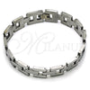 Pulsera Solida 03.114.0306.2.09 Acero Inoxidable, Pulido, Tono Plateado (12 MM Thickness, 8 Inches Length)