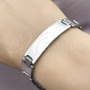 Pulsera Solida 03.114.0245.2.09 Acero Inoxidable, Pulido, Tono Plateado (13 MM Thickness, 9 Inches Length)
