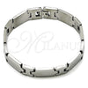 Pulsera Solida 03.114.0372.2.08 Acero Inoxidable, Pulido, Tono Plateado (12 MM Thickness, 8 Inches Length)