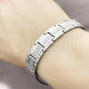 Pulsera Solida 5.244.002.1.08 Acero Inoxidable, Pulido, Tono Plateado (13 MM Thickness, 8 Inches Length)
