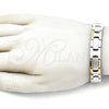 Pulsera Solida 03.114.0393.08 Acero Inoxidable, Pulido, Dos Tonos (12 MM Thickness, 8 Inches Length)