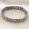 Pulsera Solida 03.114.0393.08 Acero Inoxidable, Pulido, Dos Tonos (12 MM Thickness, 8 Inches Length)