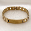 Pulsera Solida 03.114.0394.08 Acero Inoxidable, Pulido, Tono Dorado (12 MM Thickness, 8 Inches Length)