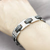 Pulsera Solida 03.114.0400.08 Acero Inoxidable, Pulido, Tono Plateado (14 MM Thickness, 9 Inches Length)