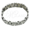 Pulsera Solida 03.114.0405.08 Acero Inoxidable, Diseño de Besos y Abrazos, Pulido, Tono Plateado (14 MM Thickness, 8 Inches Length)