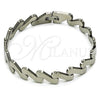 Pulsera Solida 03.114.0406.09 Acero Inoxidable, Pulido, Tono Plateado (14 MM Thickness, 9 Inches Length)