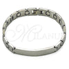 Pulsera Solida 03.114.0409.08 Acero Inoxidable, Pulido, Tono Plateado (10 MM Thickness, 8 Inches Length)
