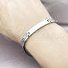 Pulsera Solida 03.114.0412.08 Acero Inoxidable, Diseño de Cruz, Pulido, Tono Plateado (08 MM Thickness, 8 Inches Length)