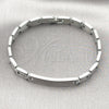 Pulsera Solida 03.114.0412.08 Acero Inoxidable, Diseño de Cruz, Pulido, Tono Plateado (08 MM Thickness, 8 Inches Length)
