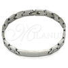 Pulsera Solida 03.114.0412.08 Acero Inoxidable, Diseño de Cruz, Pulido, Tono Plateado (08 MM Thickness, 8 Inches Length)