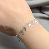 Pulsera de Dije 03.409.0126.07 Plata Rodinada, Diseño de Delfín y Bola, Pulido, Tono Plateado (Grosor 01 MM, 7 Pulgadas de Largo)