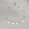 Pulsera de Dije 03.409.0126.07 Plata Rodinada, Diseño de Delfín y Bola, Pulido, Tono Plateado (Grosor 01 MM, 7 Pulgadas de Largo)