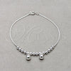 Pulsera Elegante 03.409.0141.07 Plata Rodinada, Diseño de Bola, Pulido, Tono Plateado (Grosor 01 MM, 7 Pulgadas de Largo)