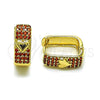 Argolla Huggie 02.210.0889.1.14 Oro Laminado, Diseño de Corazón, con Granate Zirconia Cubica, Pulido, Tono Dorado