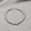 Pulsera Elegante 03.409.0144.08 Plata Rodinada, Diseño de Bola, Pulido, Tono Plateado (Grosor 06 MM, 6 Pulgadas de Largo)