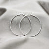 Argolla Grande 02.409.0043.50 Plata Rodinada, Diseño de Torcido, Pulido, Tono Plateado
