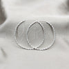 Argolla Grande 02.409.0044.50 Plata Rodinada, Diseño de Torcido, Pulido, Tono Plateado