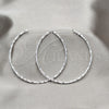 Argolla Grande 02.409.0044.60 Plata Rodinada, Diseño de Torcido, Pulido, Tono Plateado